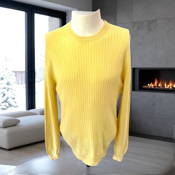 RALPH LAUREN PURPLE LABEL 100% CASHMERE RIB CREW NECK SWEATER SIZE Medium - Picture 1 of 8
